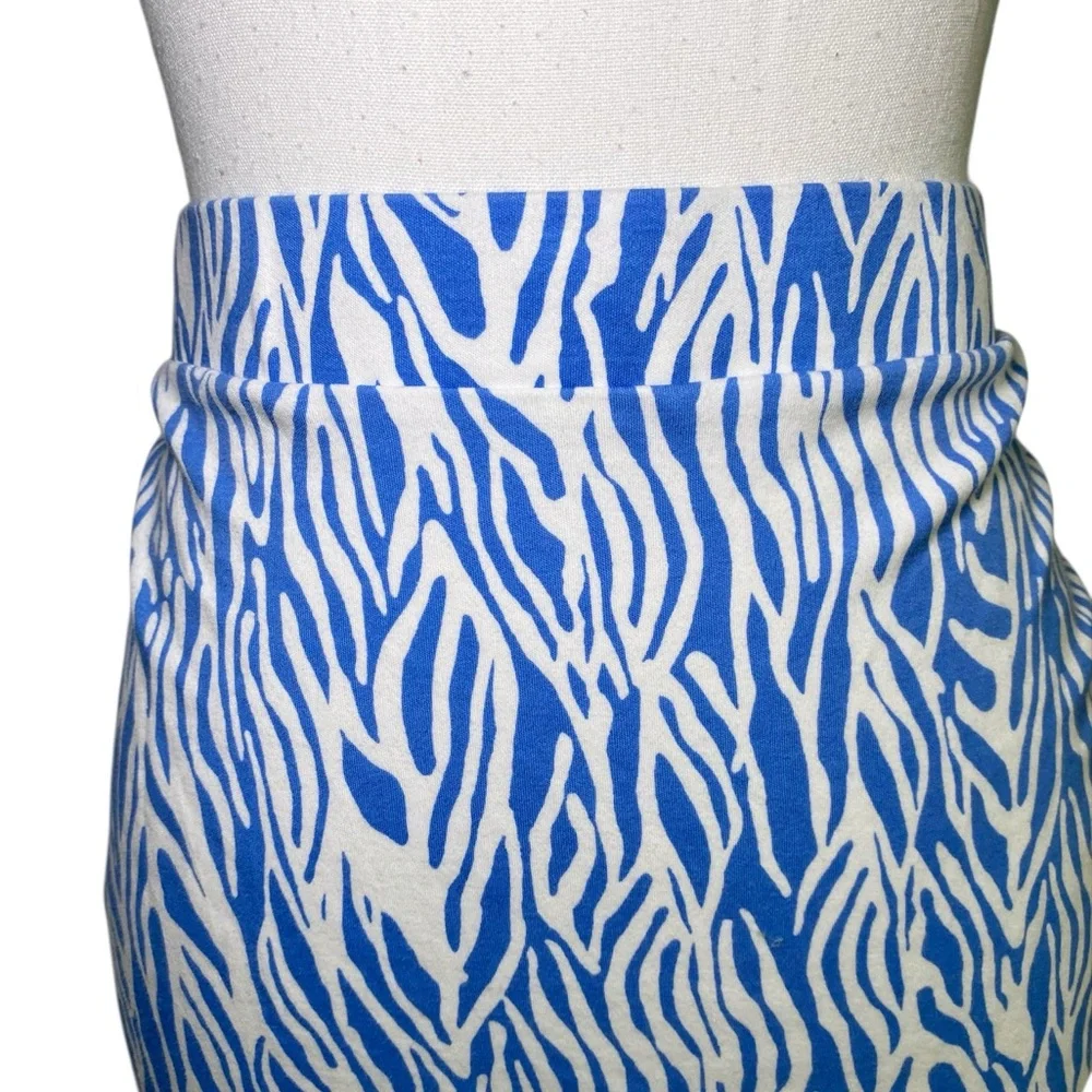 Diane von Furstenberg x Target Blue & White Zebra Print Midi Skirt - Picture 4 of 13